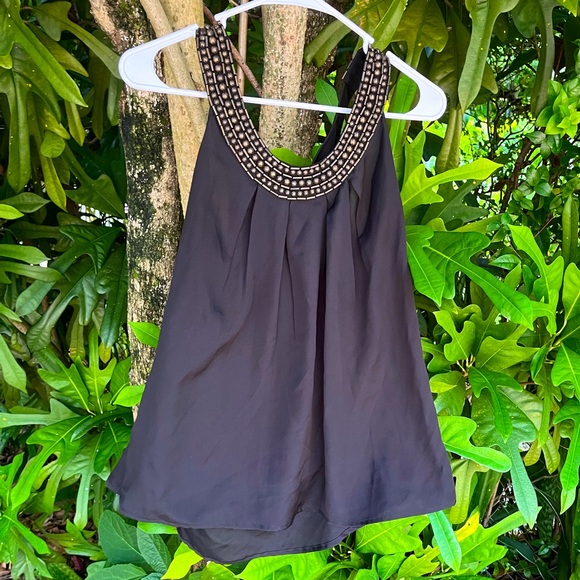 Aqua Tops - Beaded Yolk A-Line Top